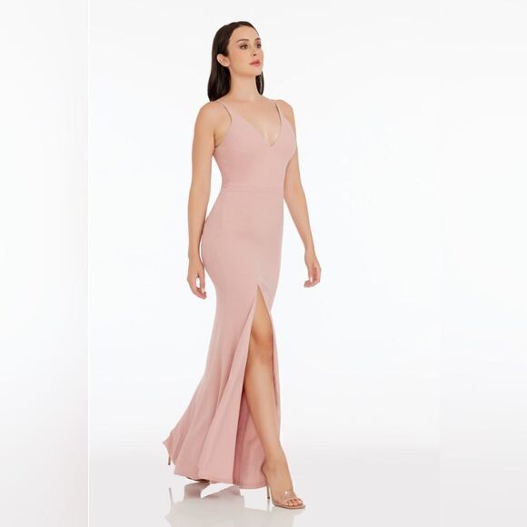 NEW Dress the Population Iris Gown blush  Party Maxi Dress Women's L ($198) - Picture 2 of 14